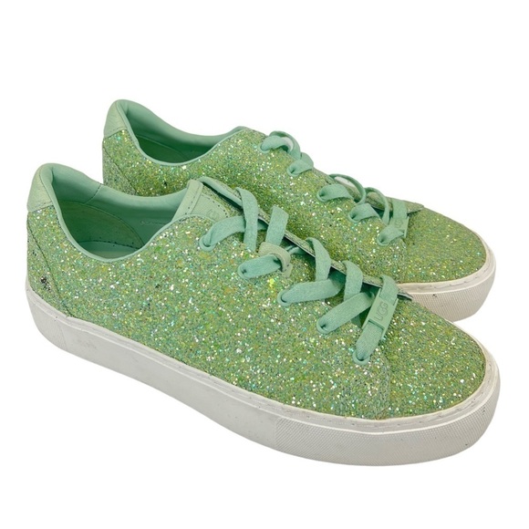 UGG Zilo Platform Women's Green Glitter Sneakers - Picture 5 of 16